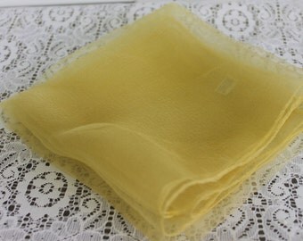 Vintage Scarf Chiffon 1950s Rockabilly Dark Yellow Bestmaid