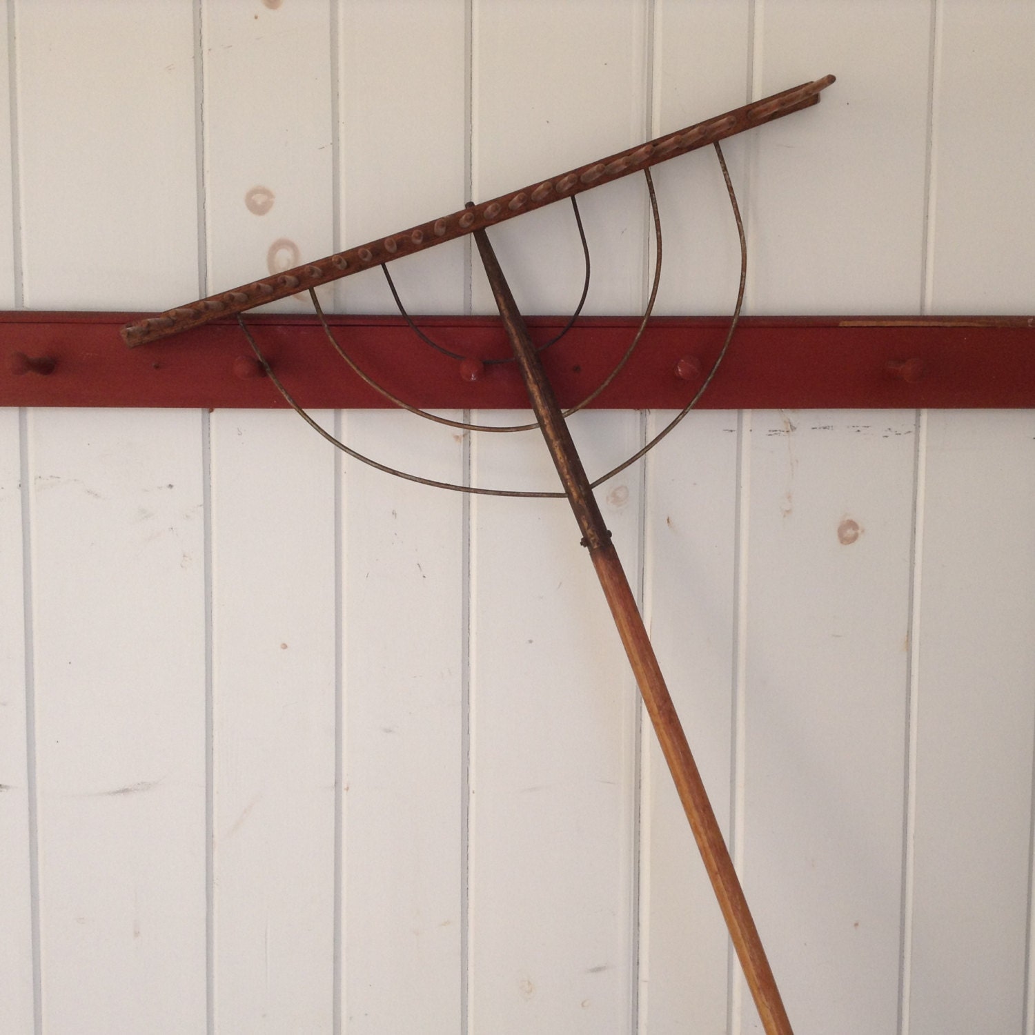 Antique Primitive Shaker Rake Wood Handmade by NanAndPopsAttic