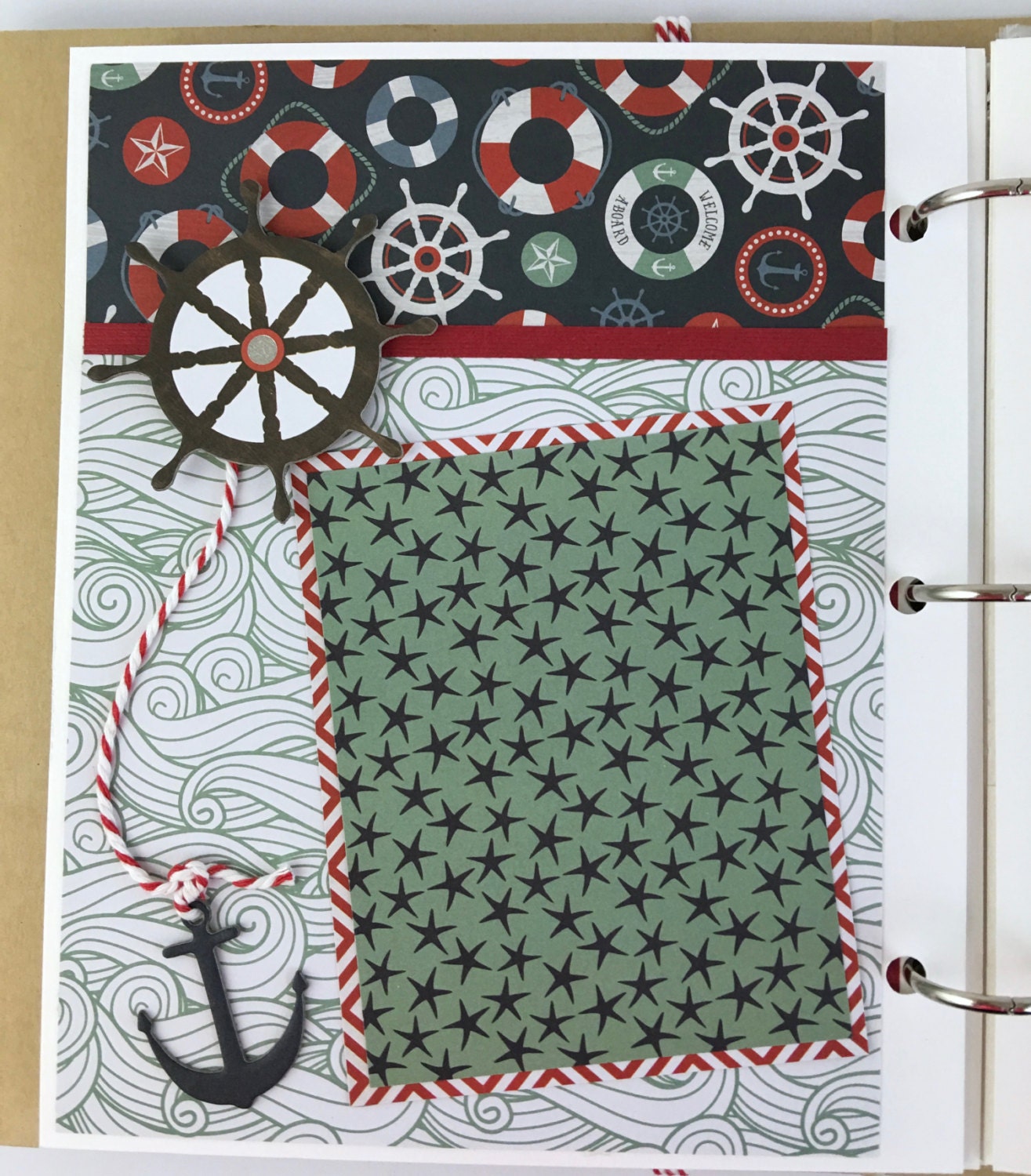 Cruise Scrapbook Album Kit or Premade Nautical Boating Family