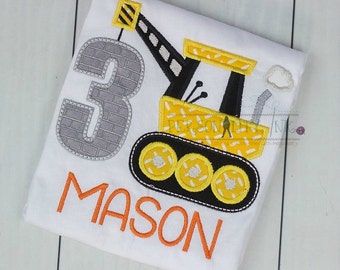 Construction birthday Shirt - Boys crane tshirt - Under Construction - Birthday shirt