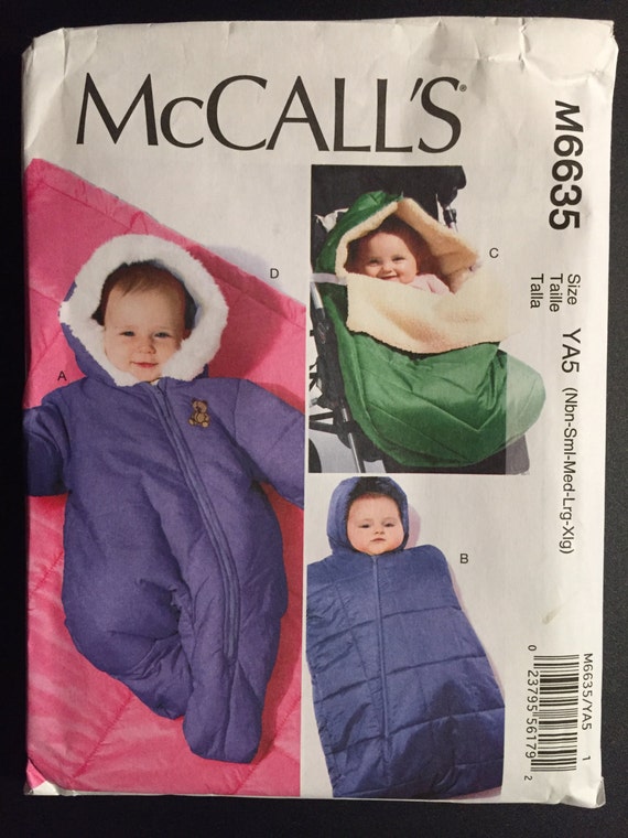 McCall's Sewing Pattern 6635 Uncut Infants Snowsuit, Bunting and Blanket Size Infant-XL