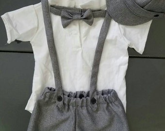 Ring bearer outfit, boy photo shoot, baptism outfit, boy christening outfit, Easter outfit, boy suit, suit with suspenders,birthday suit