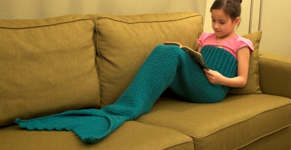 Sale 50% Off Mermaid Tail Lapghan Blanket Crochet Pattern for Children -- PDF file -- INSTANT DOWNLOAD --