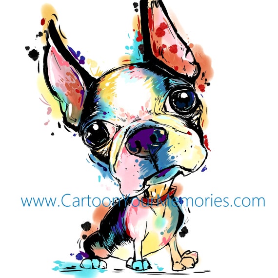 Boston Terrier Cartoon