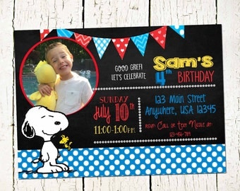 Snoopy Invite-Peanuts Party Invitation- Snoopy Invitation-Snoopy Party- Peanuts Printable