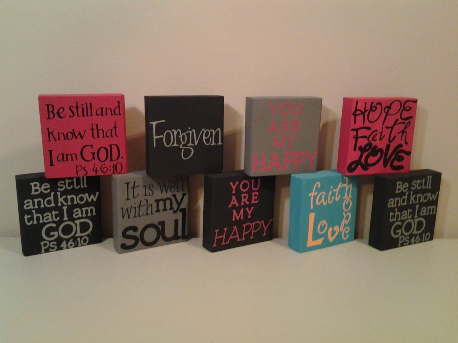 Inspirational Wood Blocks by garble21 on Etsy