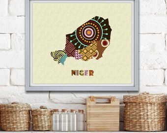African Wall Decor african map art african print map decor african wall art African Wall Decor african map art african print map decor african wall art