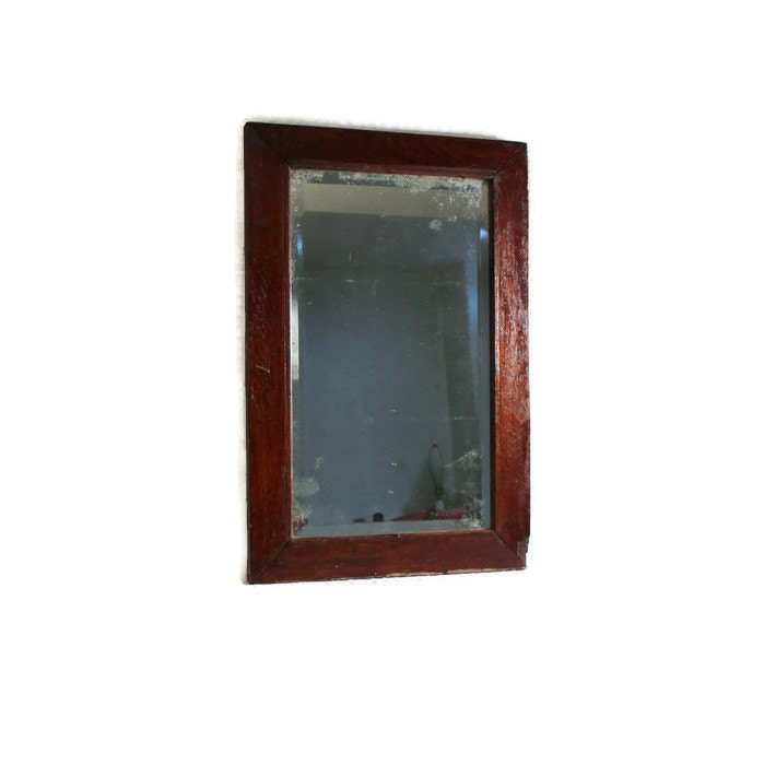 Antique Wood Frame Beveled Mirror Rustic Mirror