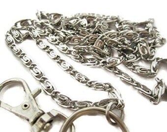 Swirls Chain Lanyard, Stainless Steel Chain Badge Holder, Id Badge Holder, Id Lanyard, Work Lanyard, Chain Lanyard, Id Necklace, Id Holder