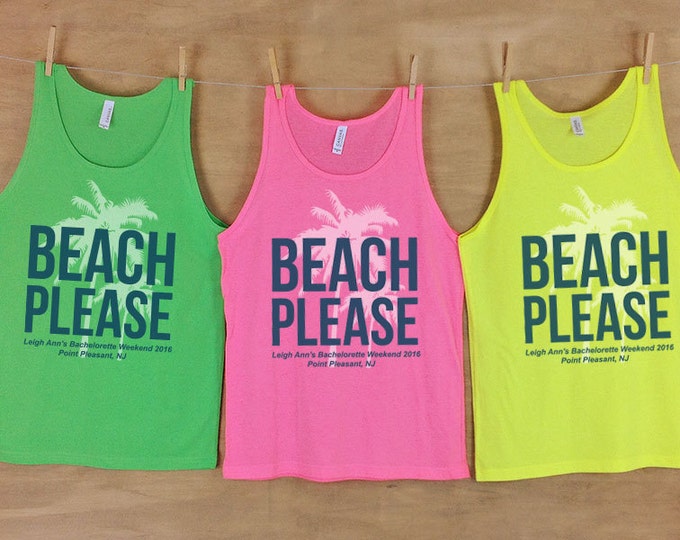 Sets - Beach Please - Personalized Bachelorette Beach Tanks