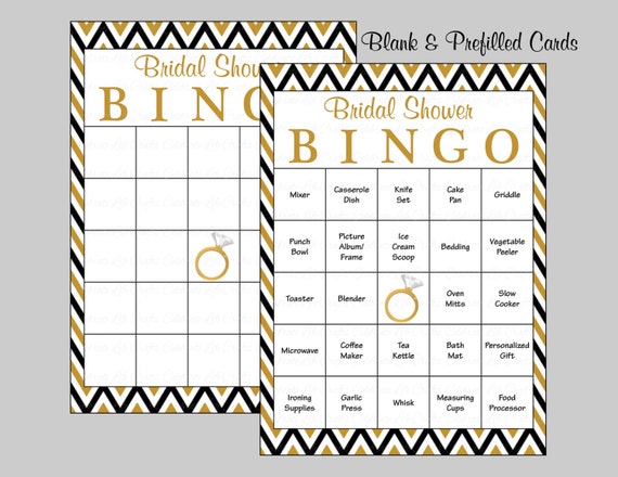 Blank Bridal Shower Bingo Template