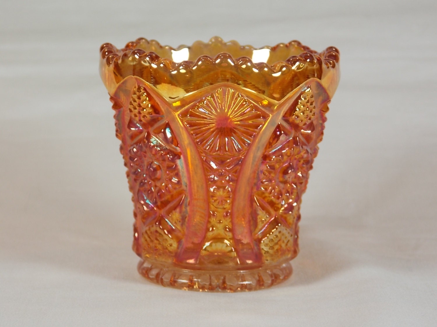 1960s Imperial Glass 505 Octagon Toothpick Holder in Marigold