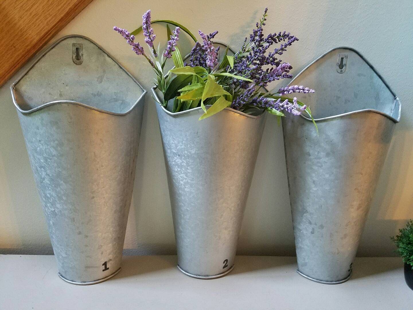 RESERVED KIM Galvanized Metal Wall Pocket Wall Planter Wall