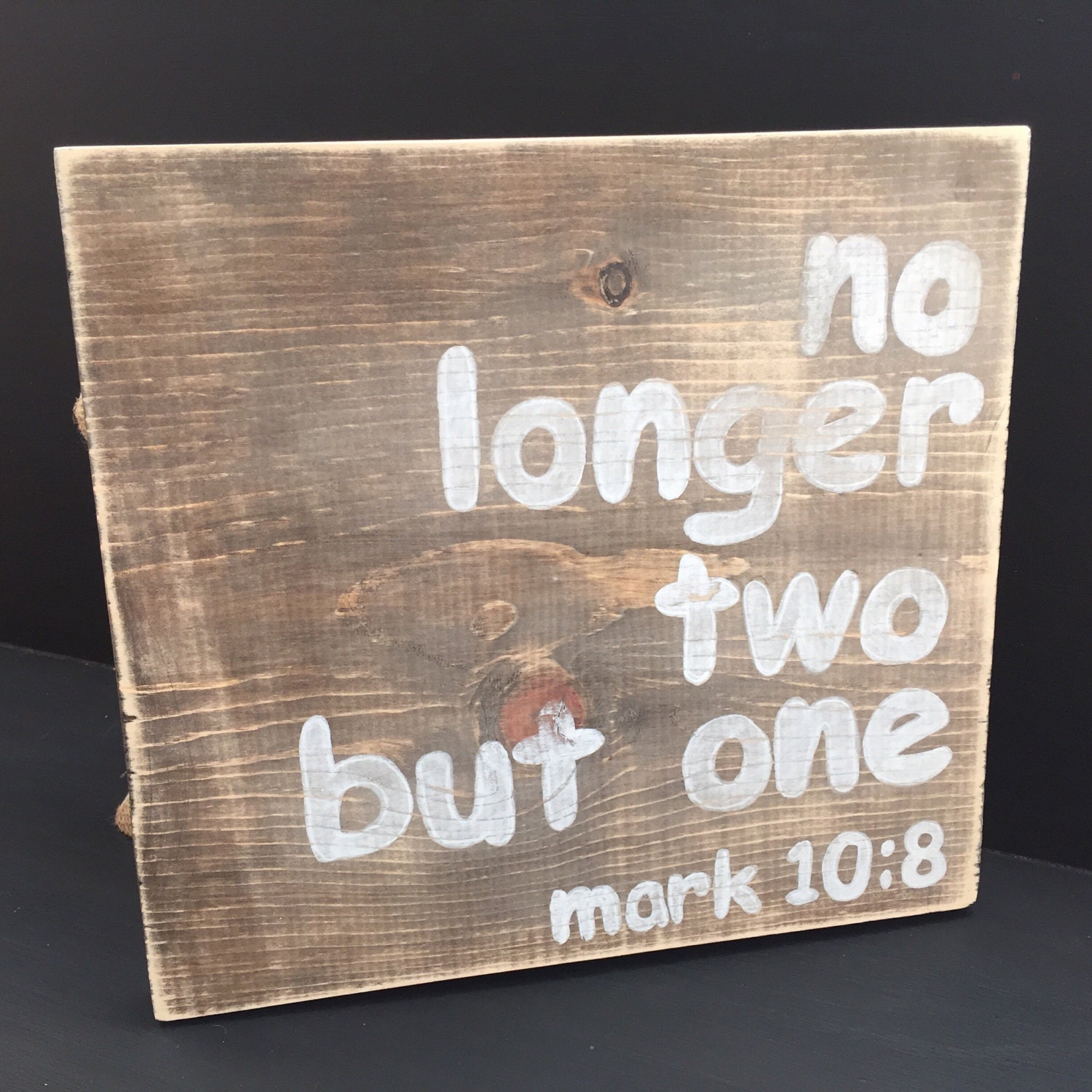 Two one bible verse distressed wood sign