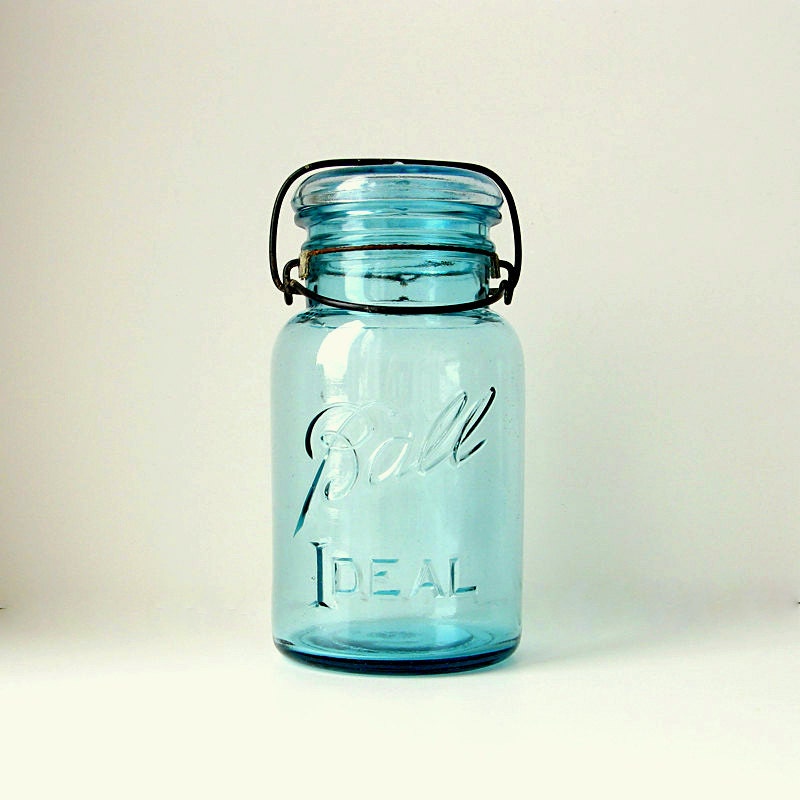 Vintage Blue Mason Jars 3