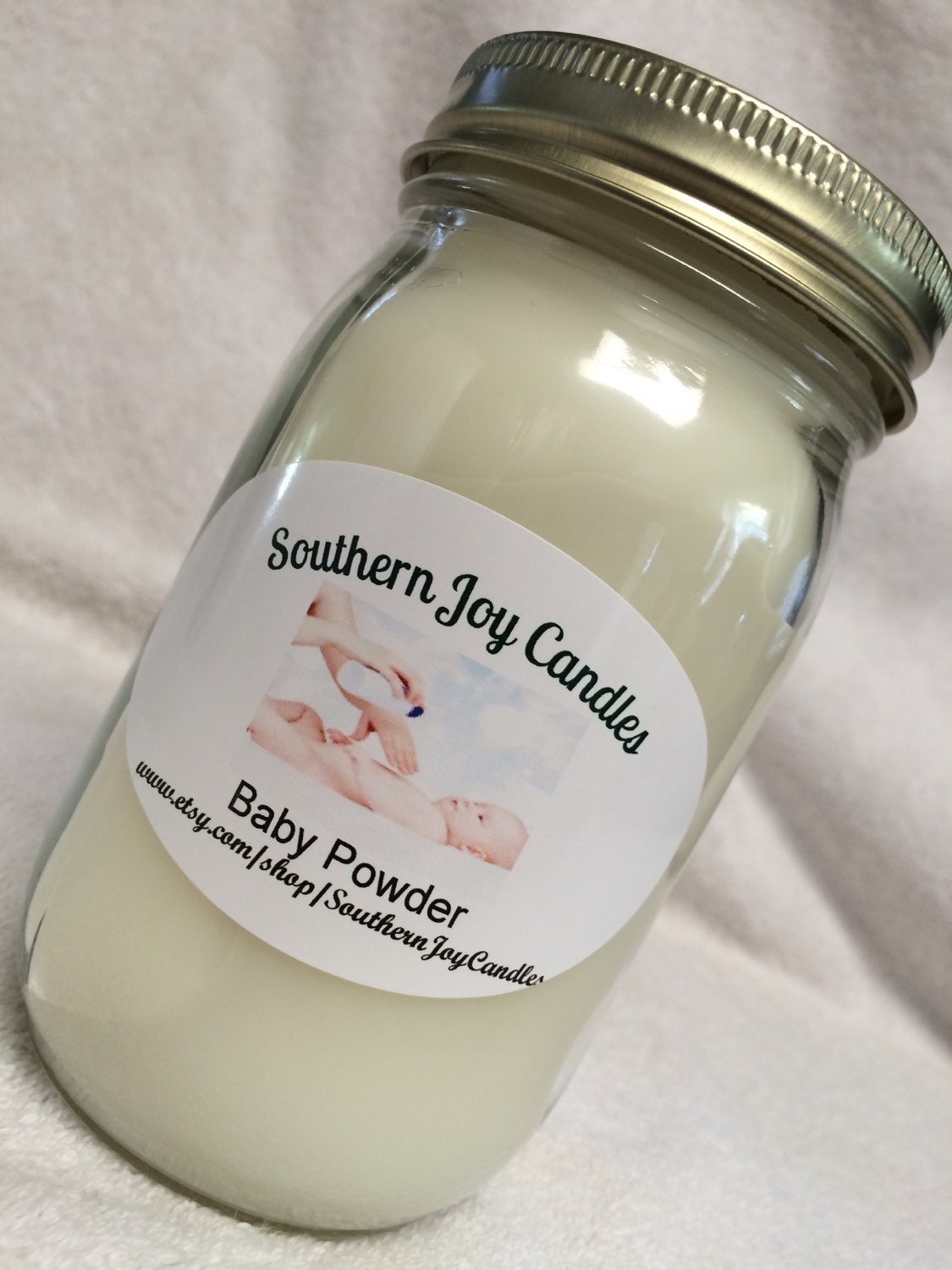 Baby Powder soy candle baby shower candle homemade soy