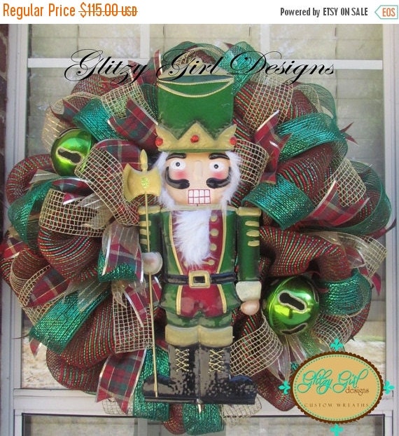 Huge Sale SALE Christmas Nutcracker Wreath by GlitzyGirlDesigns