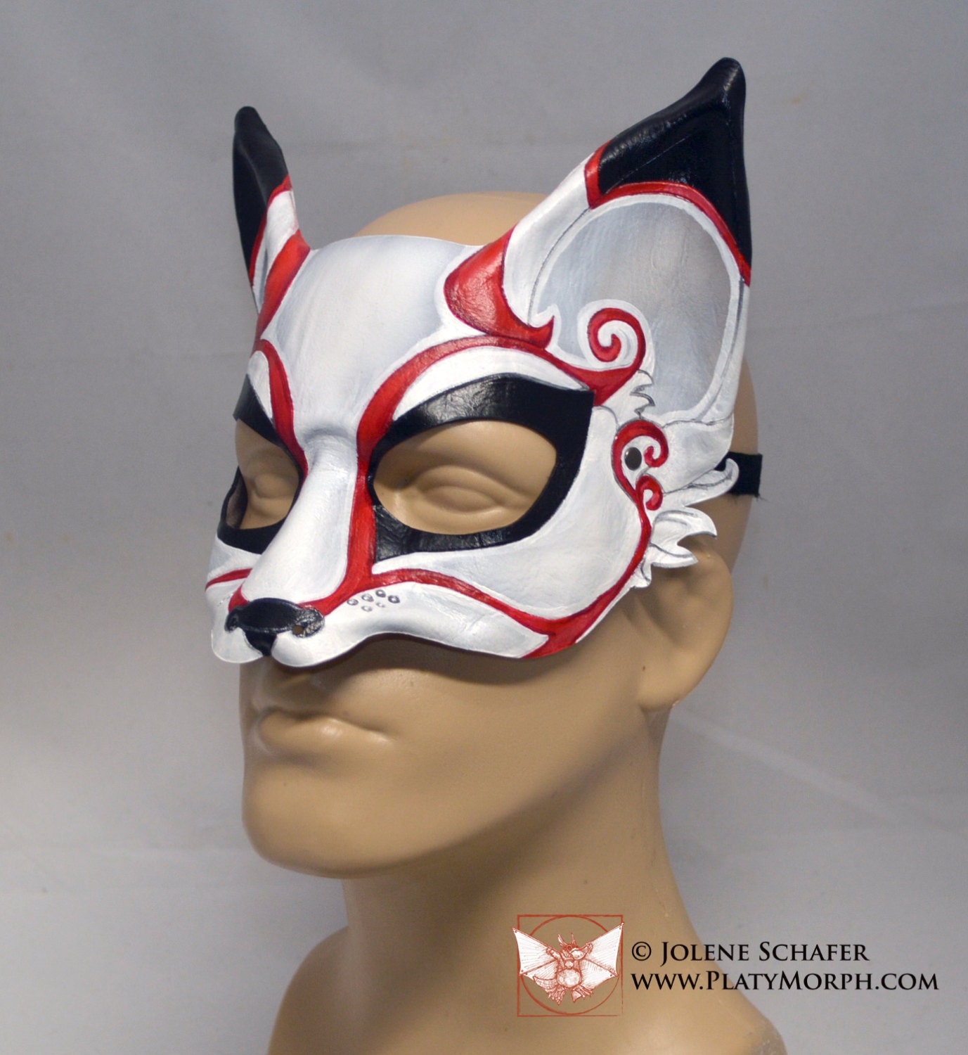Fox Vixen Leather Kitsune Cosplay Festival Masquerade Mask