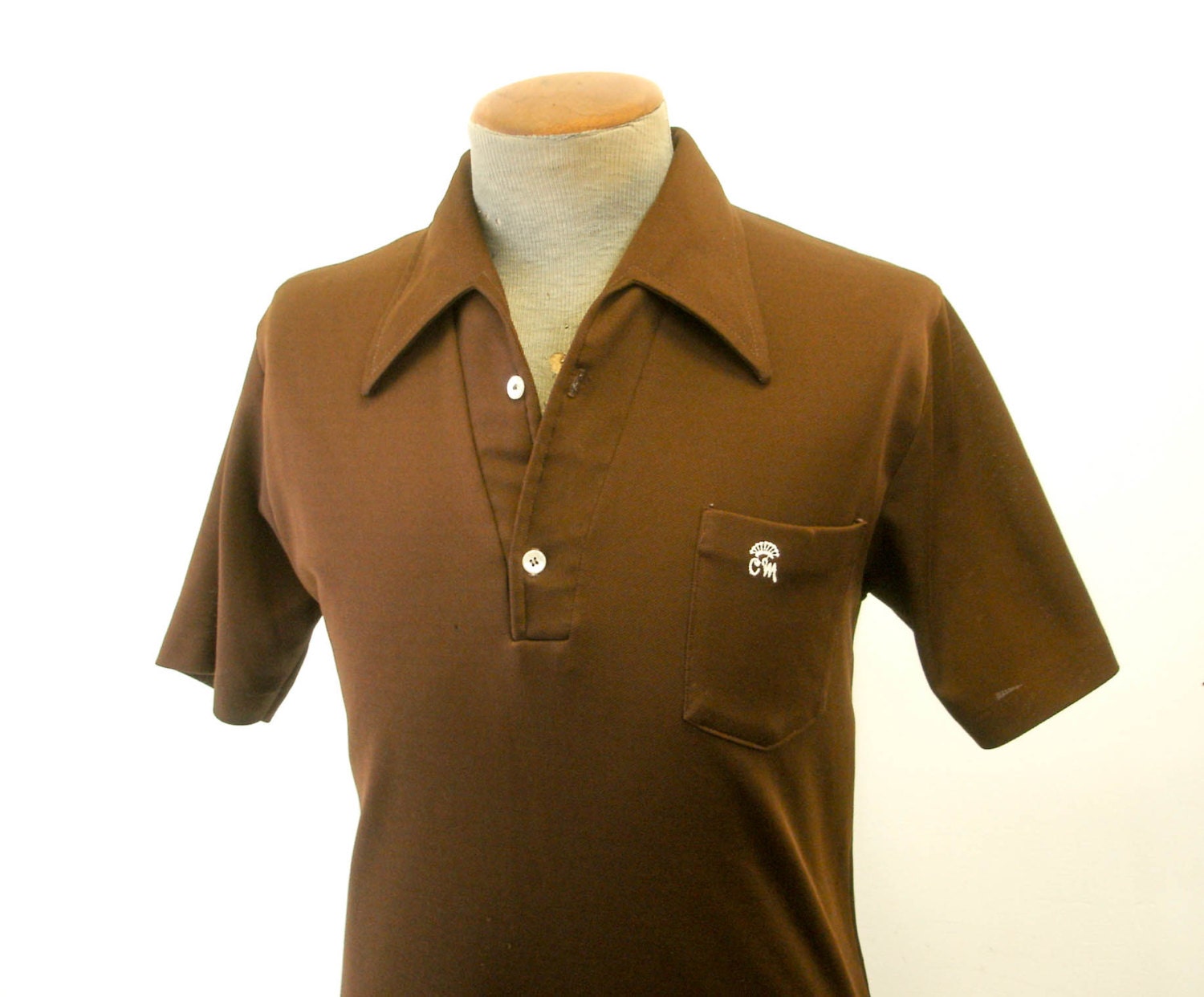 1960s70s Countess Mara Shirt Mens Vintage BanLon Type Brown