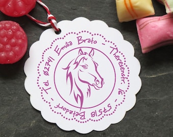 Stamp of horse's head with your name 40 mm