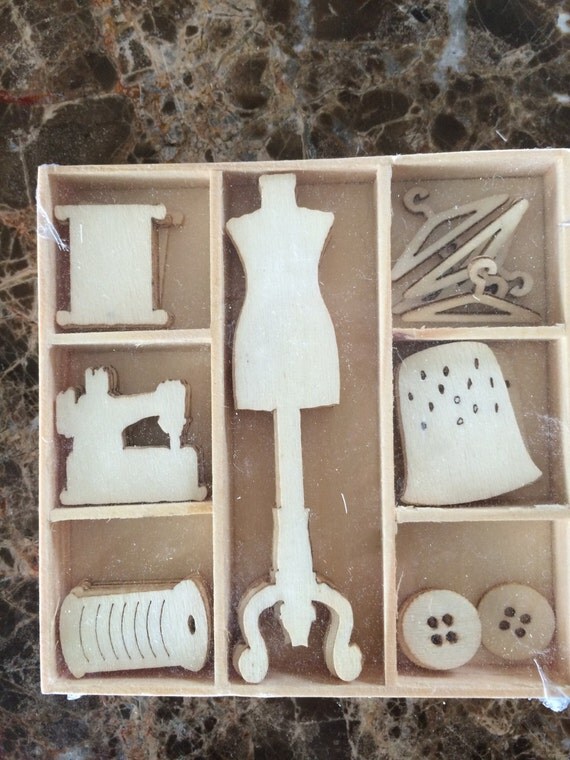 Sewing Theme Wood Die Cuts Laser Cut Couture 1