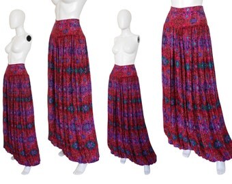 Emanuel Ungaro Vintage Palazzo Pants Harem Trousers Pleated Balloon Pants Magenta Pink Size 6 Small