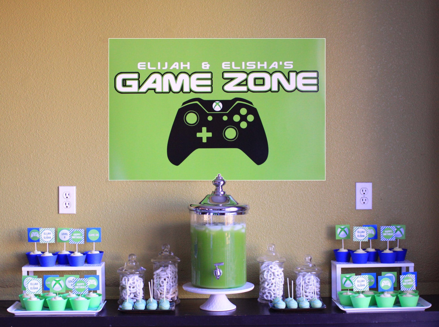 Video Game Party Backdrop for Dessert Table or by ...