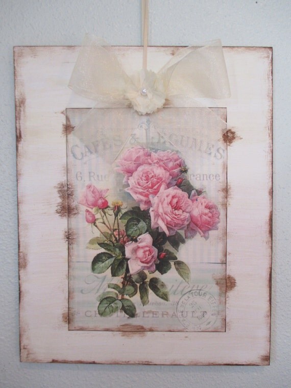 Botanical print shabby chic wall art cottage chic wall art