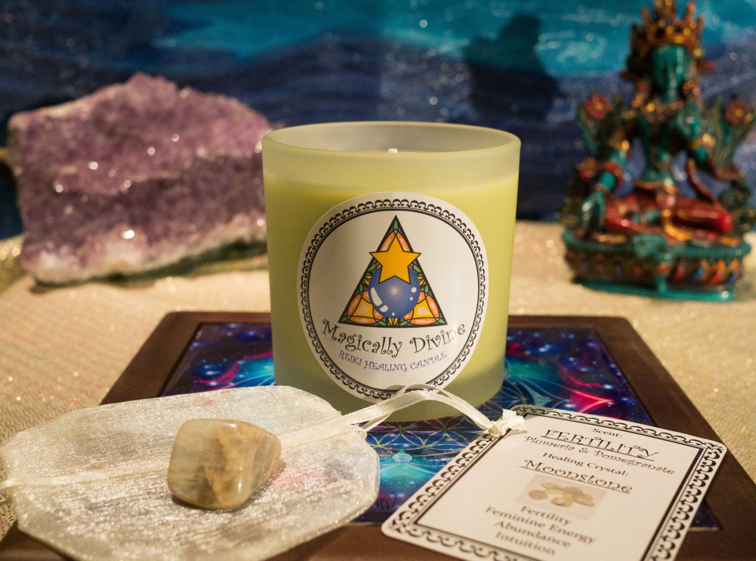 Fertility Reiki Healing Candle & Crystal