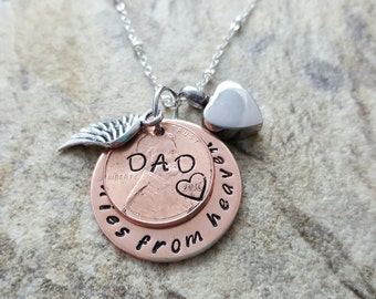 Cremation urn necklace loss of loved one cremation jewelry Memorial jewelry Memorial necklace Pennies from Heaven heart-shaped urn gift