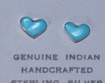 Turquoise Heart Post Earrings