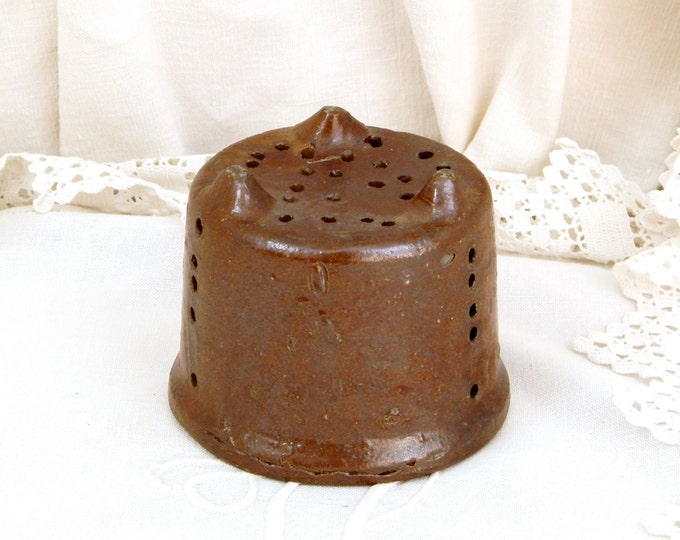 Antique Rustic French Salt Glazed Ceramic Cheese Strainer/Mold French Country Decor, Shabby Chic, Retro Vintage Home Interior, Kitchenware Antique Rustic French Salt Glazed Ceramic Cheese Strainer/Mold French Country Decor, Shabby Chic, Retro Vintage Home Interior, Kitchenware