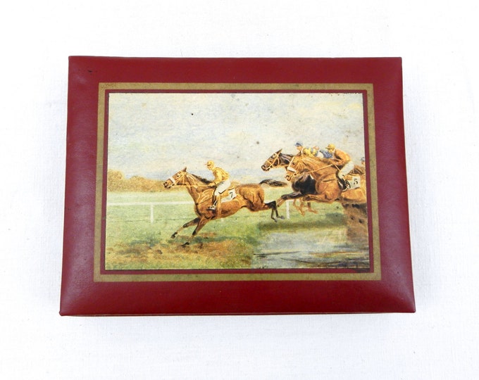 Vintage French Leather Cigarette / Cigar Box Depicting an Equestrian Scene by "La Setia Regie Française", Collectible Tobacciana, Gift Horse Vintage French Leather Cigarette / Cigar Box Depicting an Equestrian Scene by "La Setia Regie Française", Collectible Tobacciana, Gift Horse