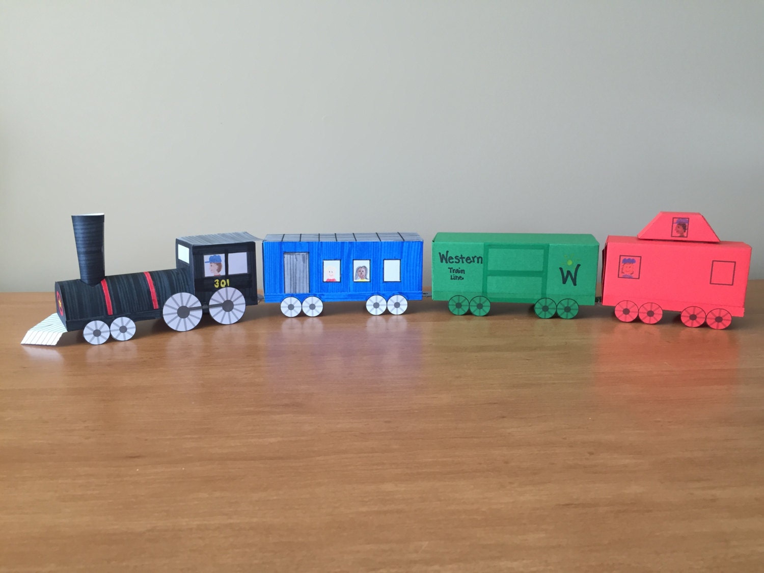 3D Paper Train Instant Download Template