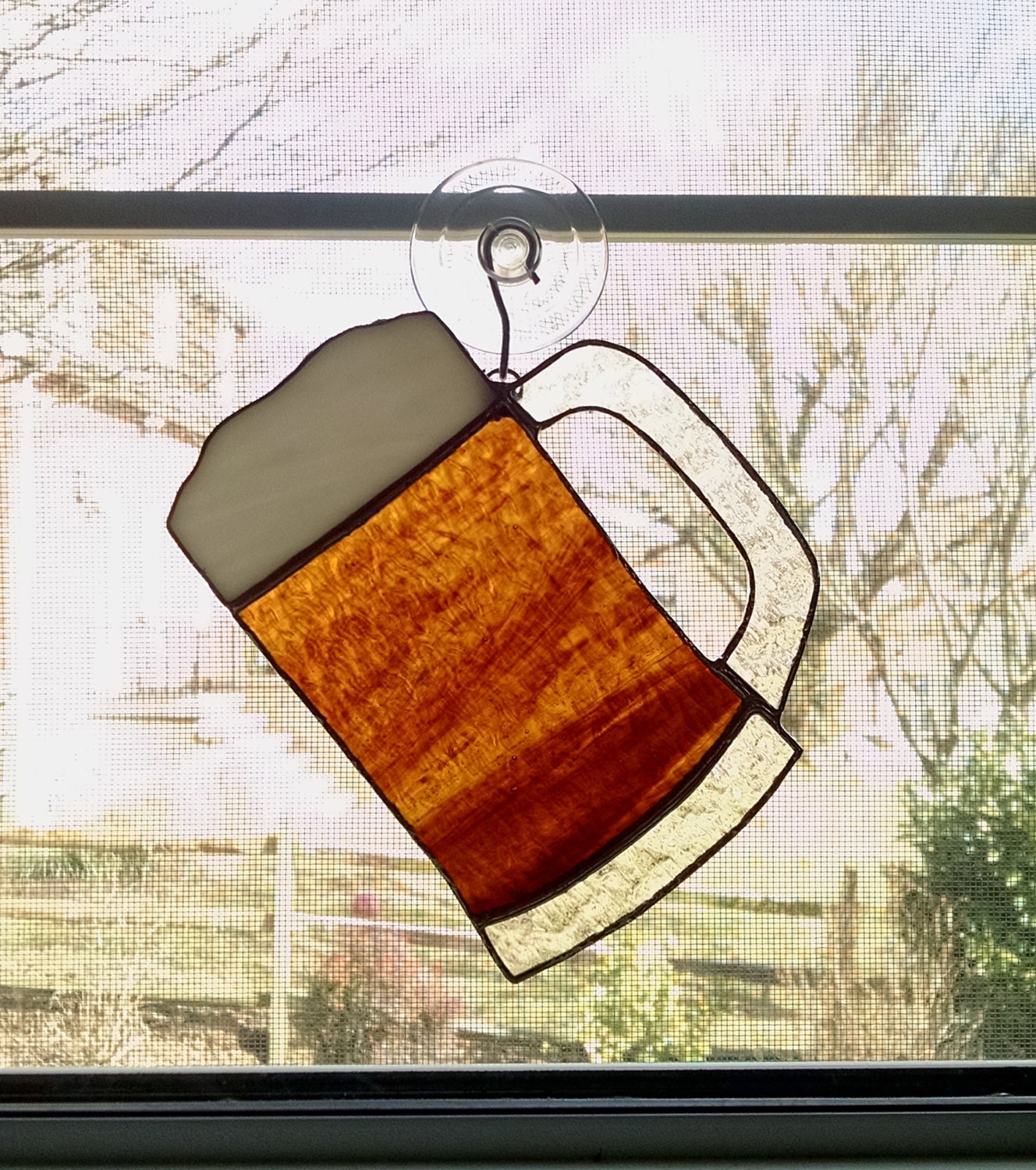 Beer Mug Stained Glass Suncatcher Beer Decoration Bar 