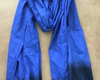 Moroccan Berber Tuareg Scarf- Long Handmade Ethnic Turban Unisex Adult Rich Blue