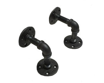 Metal Pipe Shelf Brackets 90 Deg.