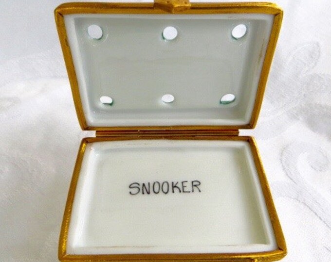 Limoges Box Snooker Pool Table Billiard Box Limoges FRANCE Collectible Boxes Vintage Authentic