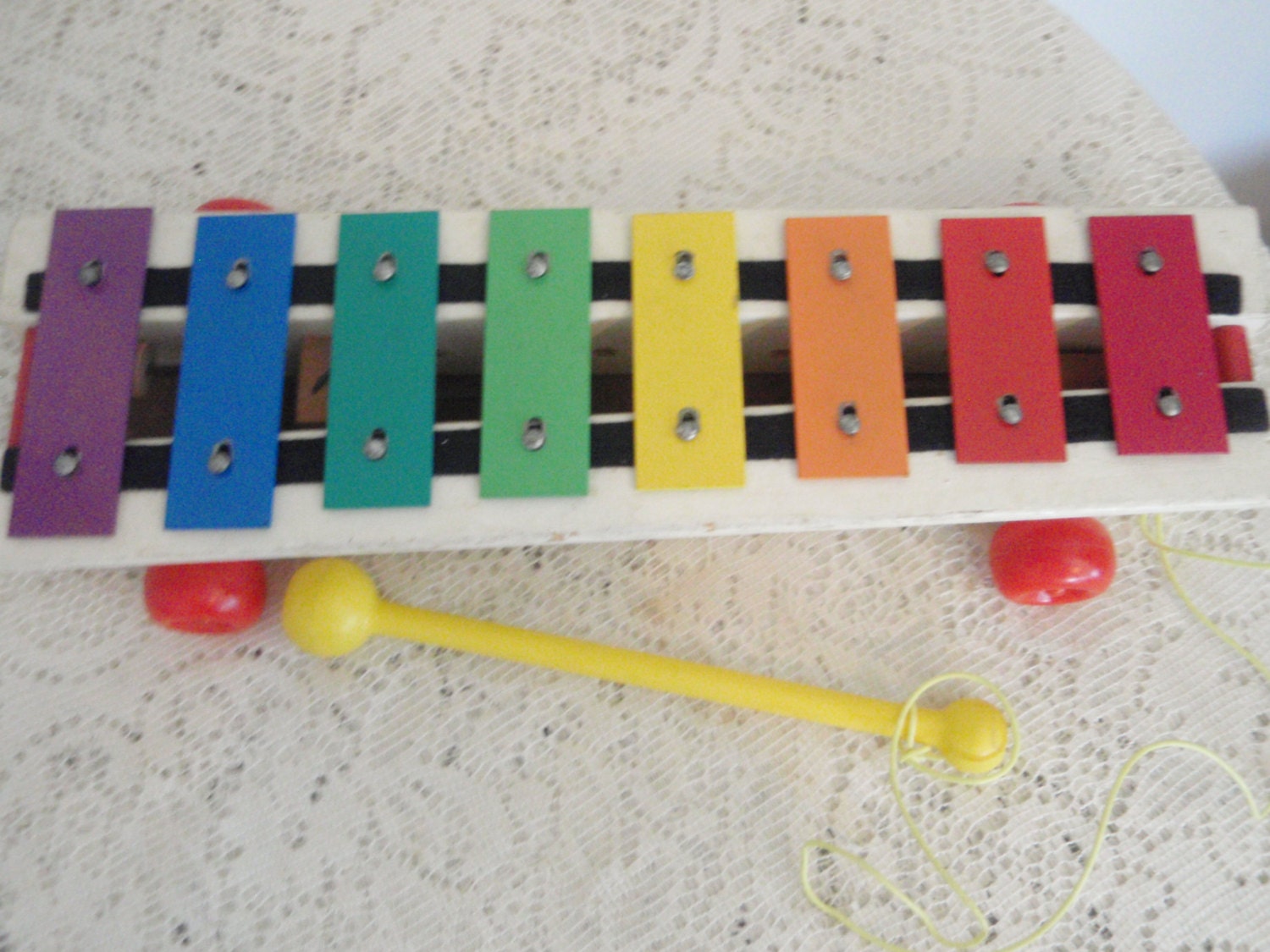 Fisher Price Vintage Xylophone Pull Toy Wood 870. Made in