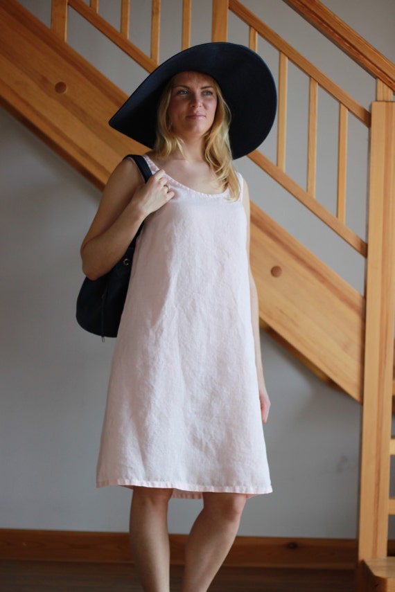 Linen dress Light Pink linen dress. Beach by Maliposhaclothes