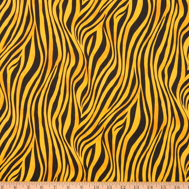 5 yards Zebra Animal Print Yellow Black fabric 100 cotton