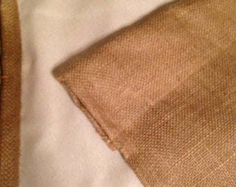 Lined burlap curtains.two panels included