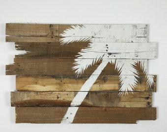 Beach Decor Palm Tree Rt Lean 32" x 21" Natural Color