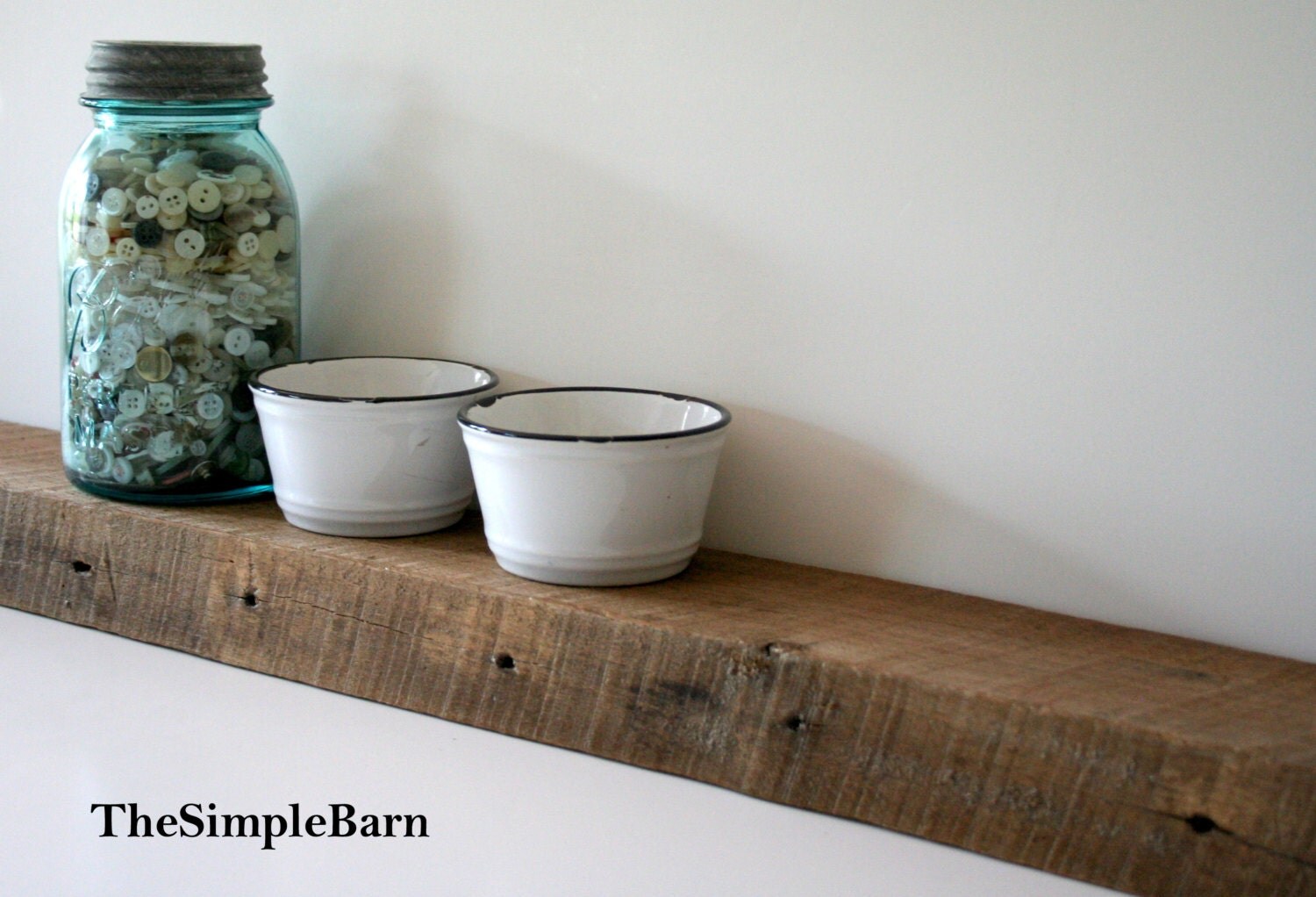 Vintage Barn Wood Floating Shelf Rustic Loft Cottage Coastal