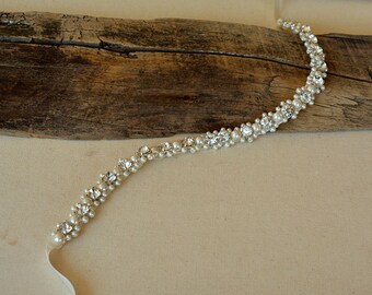 Bridal Sash Belt, Wedding Dress Belt, Pearl and Rhinestone Belt, Wedding Sash Belt, Sash Belt, Wedding Accessory, Bridal Accessories