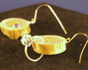 Small Antler with Clear Flatback Earrings
