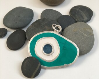 Sterling silver and resin pendant