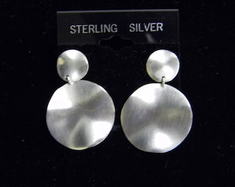 Sterling Silver 925 Robert Lee Morris Plate Post Earrings 1 1/2" ET 6076