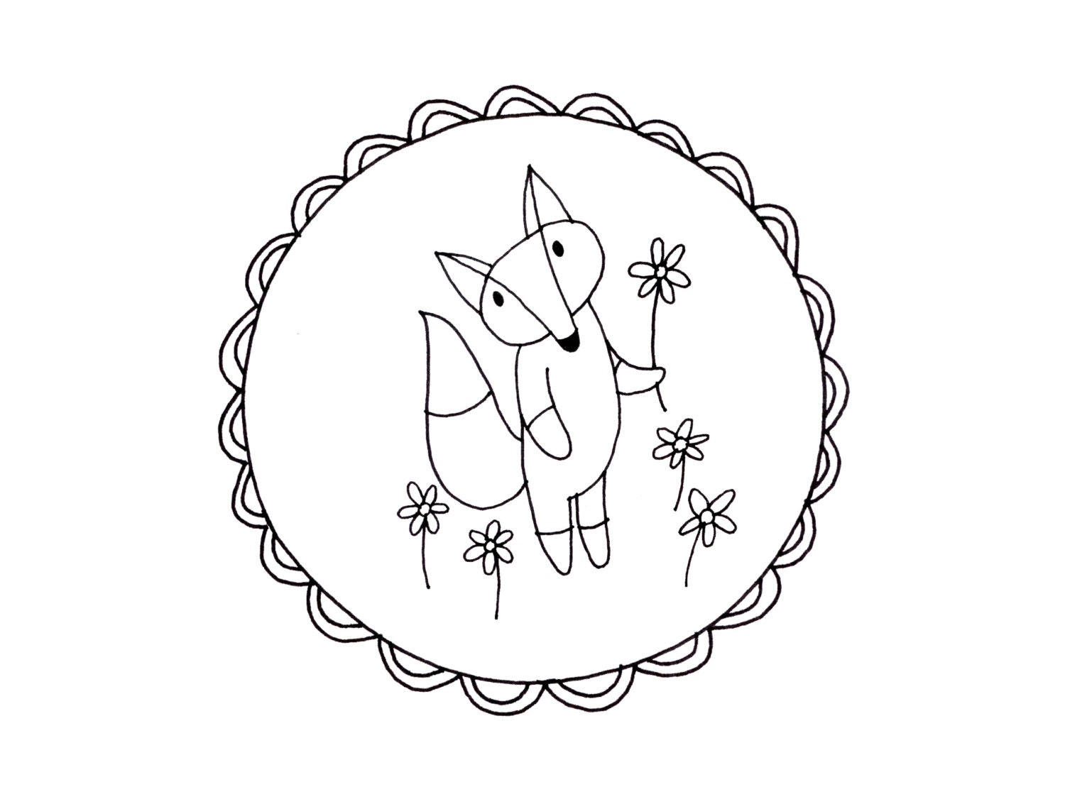 Download Fox Embroidery Pattern Printable Woodland Animal Digital