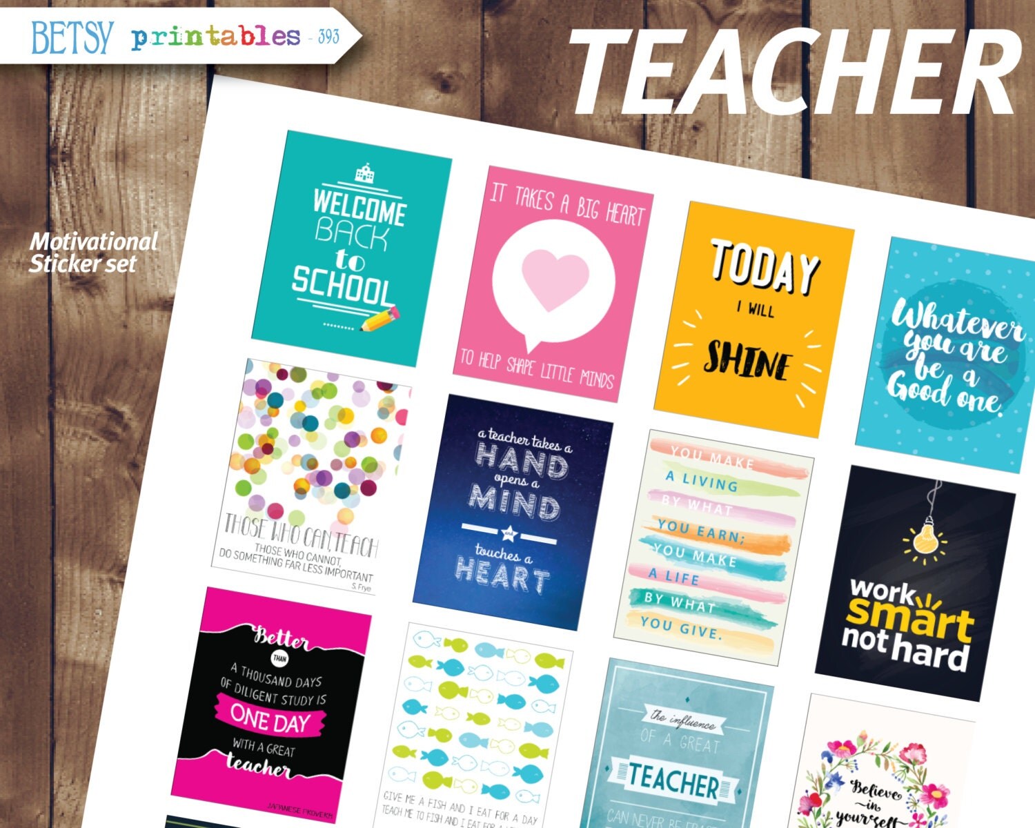 teacher printable planner stickers motivational printable